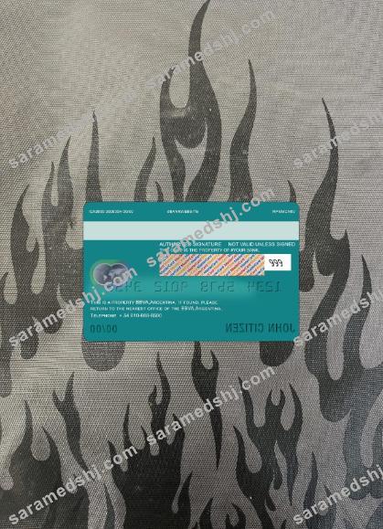 Argentina BBVA bank mastercard debit photolook back